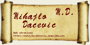 Mihajlo Dačević vizit kartica